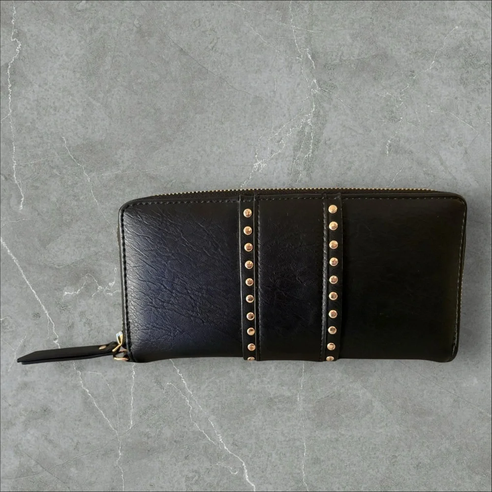 I•N•C• Black Studded Wallet